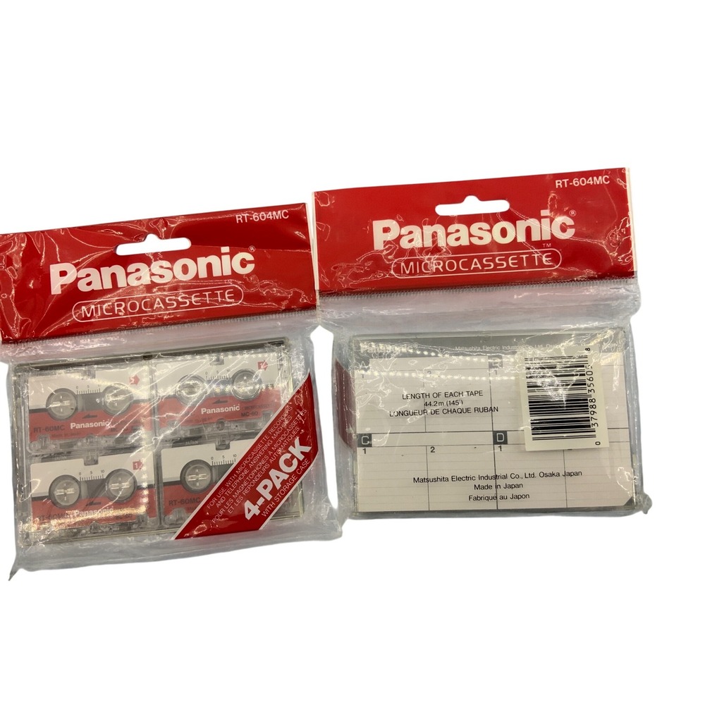 Panasonic RT-604MC Microcassette 4-Pack RT-60MC 60 Minute Tapes New Sealed Japan